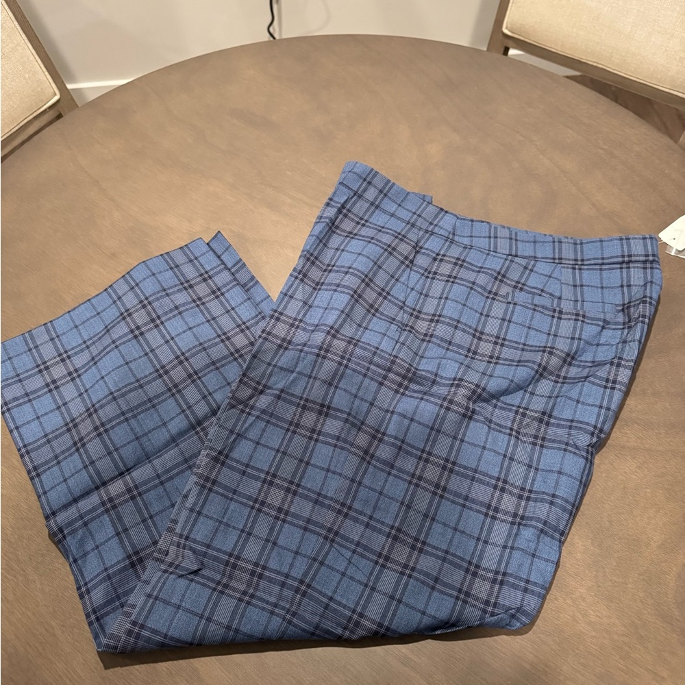 Brooks Brothers Blue Plaid Cropped Pants